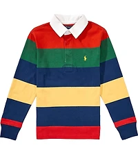 Polo Ralph Lauren Big Boys Long-Sleeve Striped Rugby Shirt