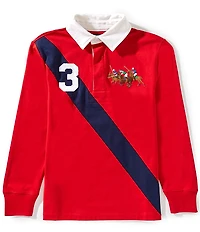 Polo Ralph Lauren Big Boys Long-Sleeve Triple-Pony Jersey Rugby Shirt