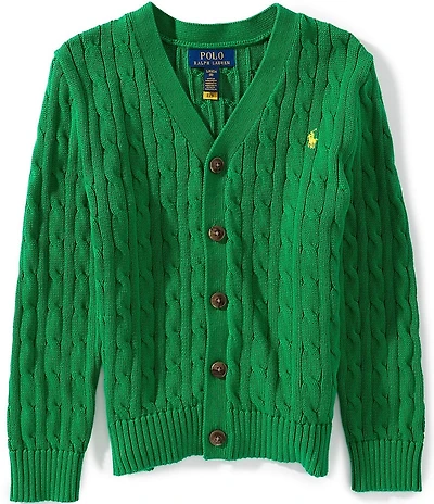 Polo Ralph Lauren Big Boys Long-Sleeve V-Neck Cable-Knit Cardigan