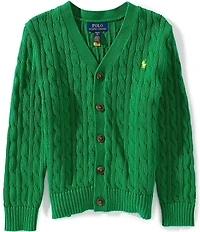 Polo Ralph Lauren Big Boys Long-Sleeve V-Neck Cable-Knit Cardigan