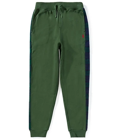 Polo Ralph Lauren Big Boys Plaid-Trim Fleece Jogger Pants