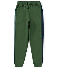 Polo Ralph Lauren Big Boys Plaid-Trim Fleece Jogger Pants