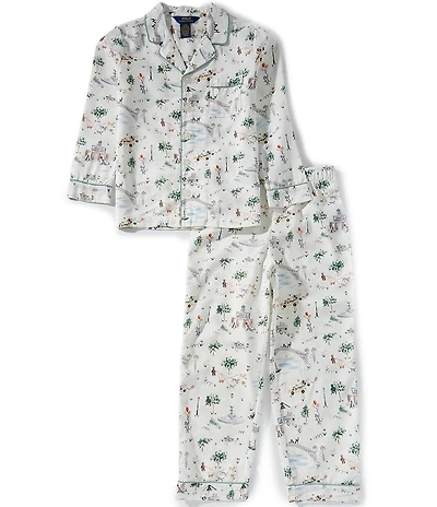 Polo Ralph Lauren Big Boys Riley Sheehey Art Printed Pajama Top & Matching Pajama Pant Set