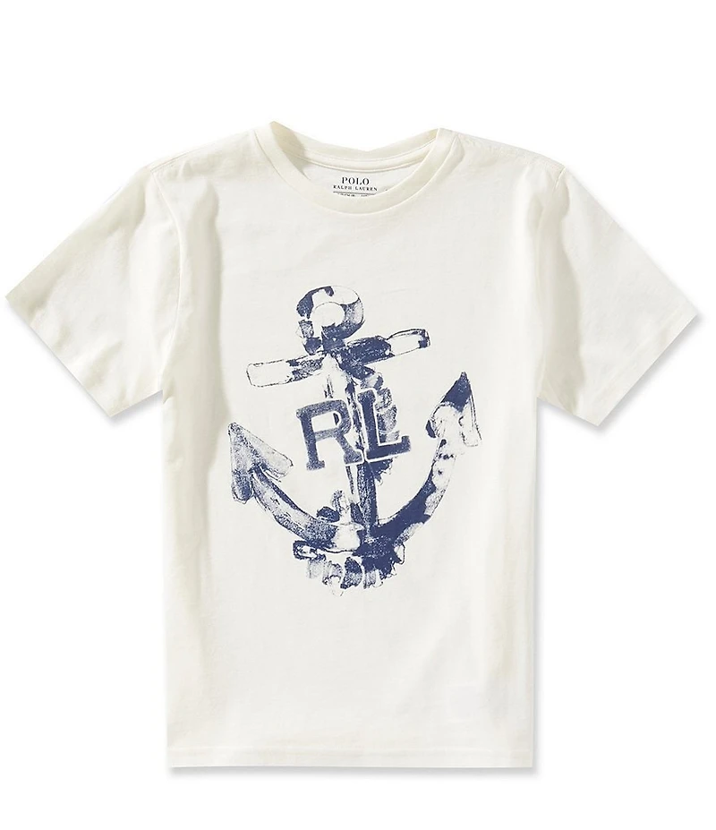 Polo Ralph Lauren Big Boys Short Sleeve Anchor Print Jersey T-Shirt