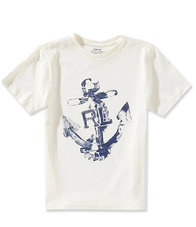 Polo Ralph Lauren Big Boys Short Sleeve Anchor Print Jersey T-Shirt