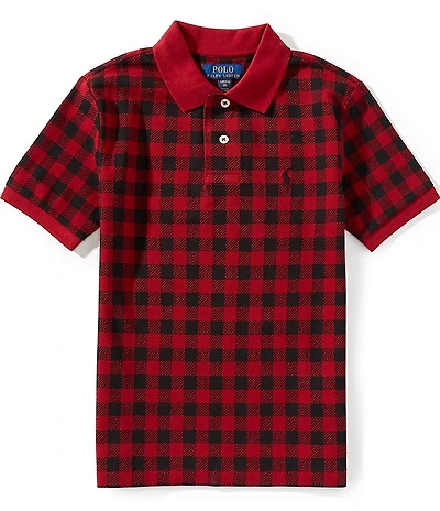Polo Ralph Lauren Big Boys Short-Sleeve Buffalo Check Mesh Polo Shirt