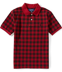 Polo Ralph Lauren Big Boys Short-Sleeve Buffalo Check Mesh Polo Shirt