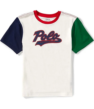 Polo Ralph Lauren Big Boys Short Sleeve Color Block Logo Jersey T-Shirt