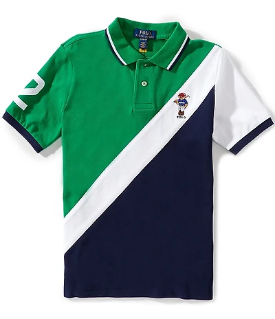 Polo Ralph Lauren Big Boys Short-Sleeve Color Block Polo Bear Polo Shirt