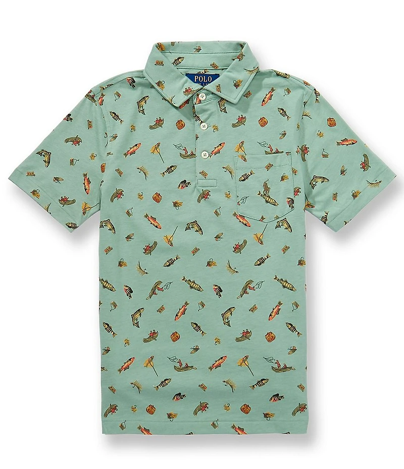 Polo Ralph Lauren Big Boys Short-Sleeve Fishing-Print Polo Shirt
