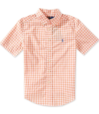 Polo Ralph Lauren Big Boys Short Sleeve Gingham Poplin Shirt