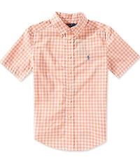 Polo Ralph Lauren Big Boys Short Sleeve Gingham Poplin Shirt