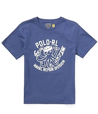 Polo Ralph Lauren Big Boys Short Sleeve Naval Octopus Graphic Jersey T-Shirt