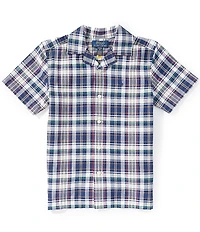 Polo Ralph Lauren Big Boys Short-Sleeve Plaid Oxford Camp Shirt
