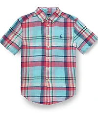 Polo Ralph Lauren Big Boys Short-Sleeve Plaid Oxford Shirt