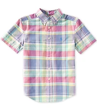 Polo Ralph Lauren Big Boys Short-Sleeve Plaid Oxford Shirt