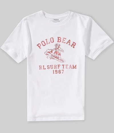 Polo Ralph Lauren Big Boys Short Sleeve Polo Bear Surf Team 1967 Jersey T-Shirt