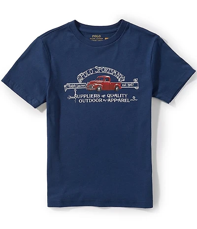 Polo Ralph Lauren Big Boys Short Sleeve Polo Sportsman Jersey T-Shirt