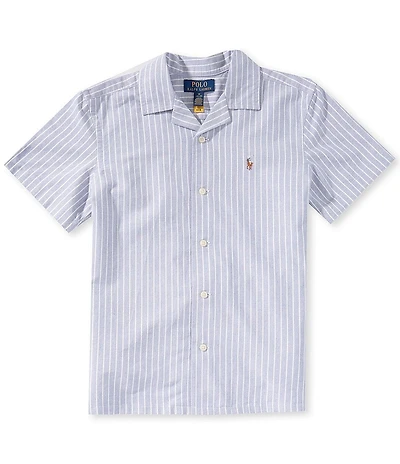 Polo Ralph Lauren Big Boys Short-Sleeve Striped Oxford Camp Shirt