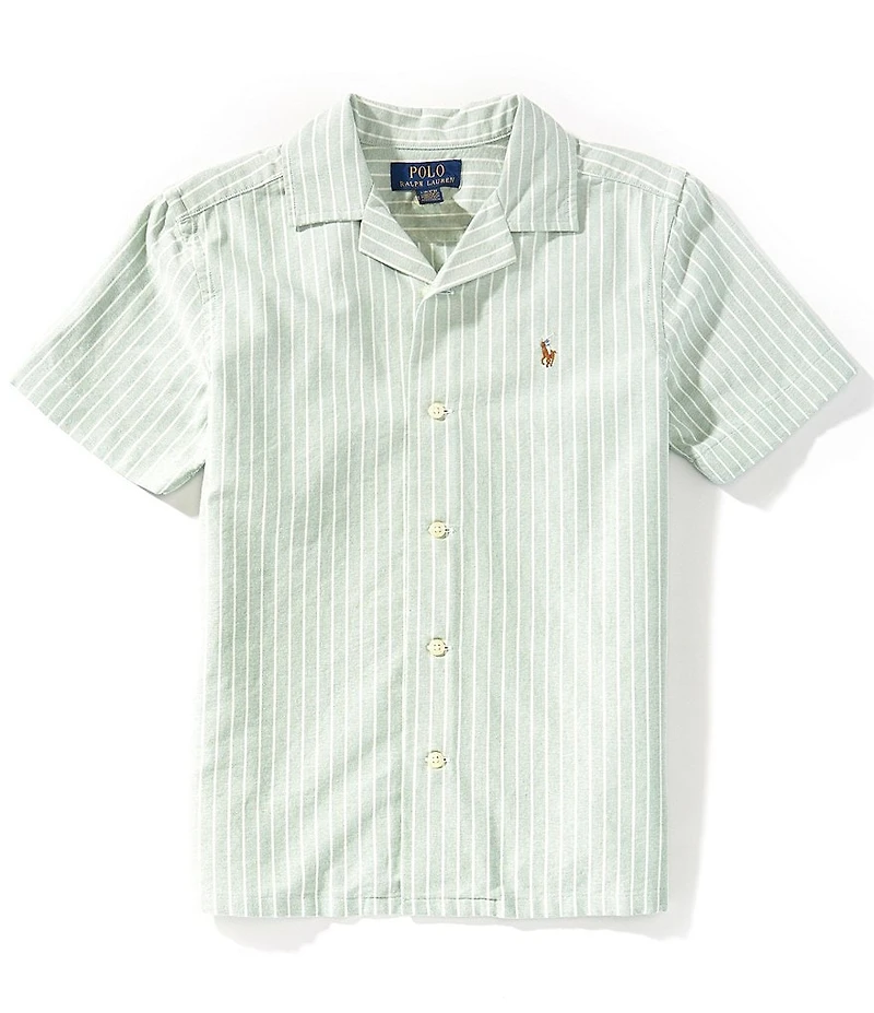 Polo Ralph Lauren Big Boys Short-Sleeve Striped Oxford Camp Shirt