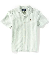 Polo Ralph Lauren Big Boys Short-Sleeve Striped Oxford Camp Shirt