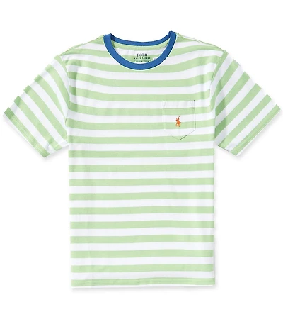Polo Ralph Lauren Big Boys Short Sleeve Striped Pocket Jersey T-Shirt