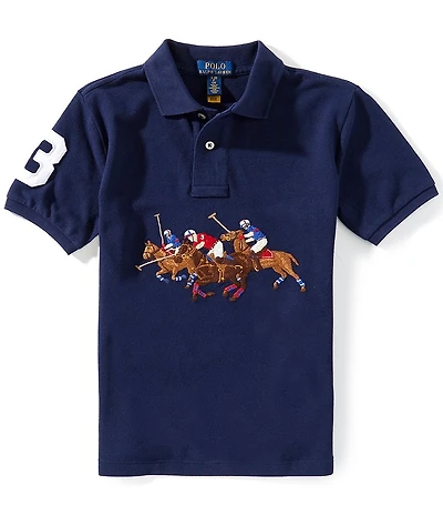 Polo Ralph Lauren Big Boys Short-Sleeve Triple-Pony Mesh Polo Shirt