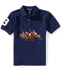 Polo Ralph Lauren Big Boys Short-Sleeve Triple-Pony Mesh Polo Shirt