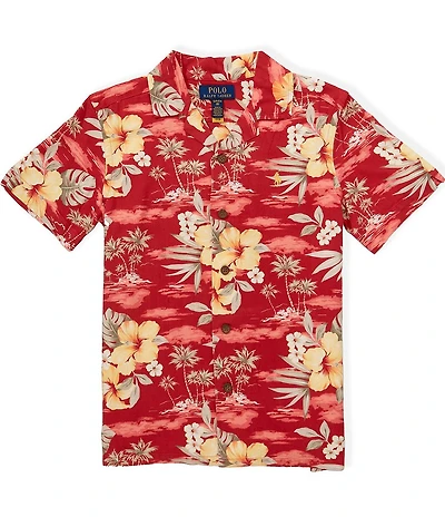 Polo Ralph Lauren Big Boys Short Sleeve Tropical Floral Print Camp Shirt