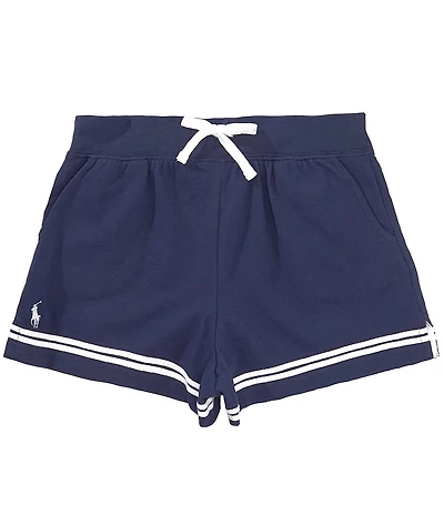 Polo Ralph Lauren Big Girls Striped-Trim Stretch Mesh Shorts