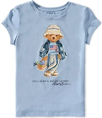 Polo Ralph Lauren Big Girls Cap-Sleeve Polo Bear Jersey T-Shirt