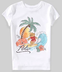 Polo Ralph Lauren Big Girls Cap-Sleeve Polo Bear T-Shirt
