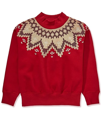 Polo Ralph Lauren Big Girls Fair Isle Fleece Boxy Sweatshirt