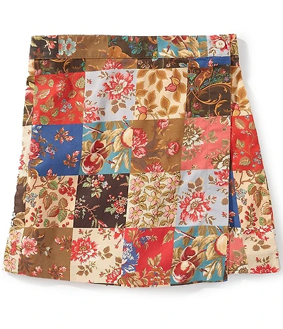 Polo Ralph Lauren Big Girls Floral Print Faux-Wrap Cotton Poplin Skort