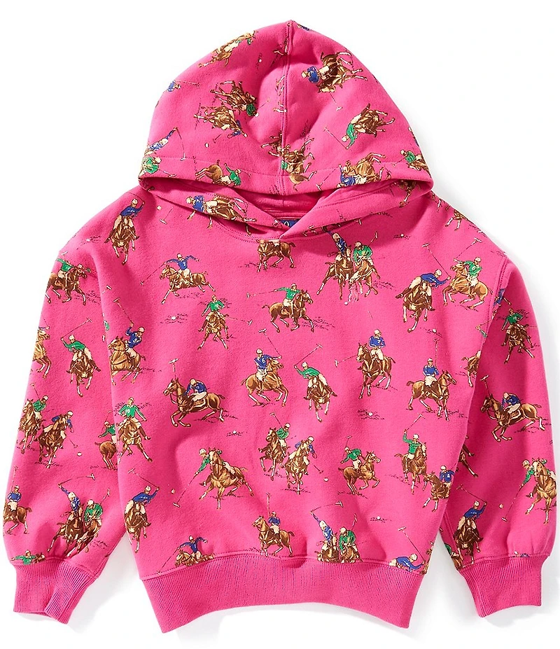 Polo Ralph Lauren Big Girls Long-Sleeve Equestrian-Print Fleece Hoodie