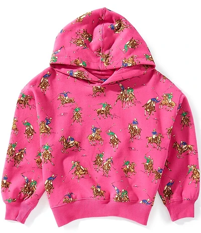 Polo Ralph Lauren Big Girls Long-Sleeve Equestrian-Print Fleece Hoodie
