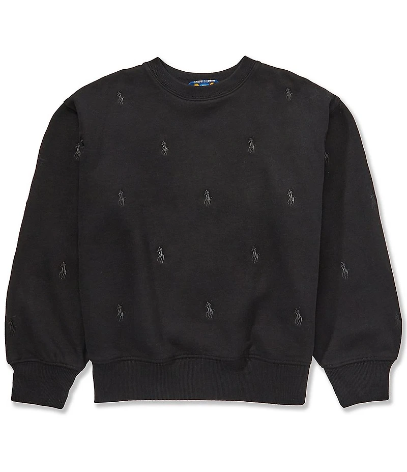 Polo Ralph Lauren Big Girls Long Sleeve Fleece Printed Sweatshirt