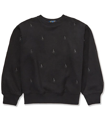 Polo Ralph Lauren Big Girls Long Sleeve Fleece Printed Sweatshirt