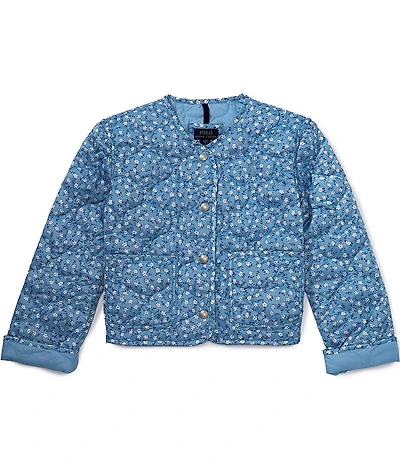 Polo Ralph Lauren Big Girls Long-Sleeve Floral-Printed Quilted Jacket