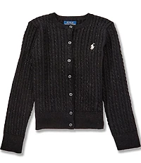 Polo Ralph Lauren Big Girls Long Sleeve Metallic Mini Cable Cardigan
