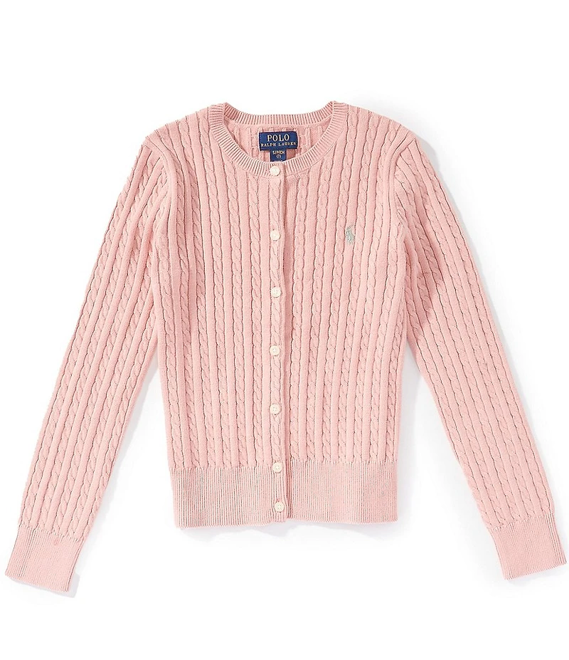 Polo Ralph Lauren Big Girls Long Sleeve Mini-Cable Cardigan