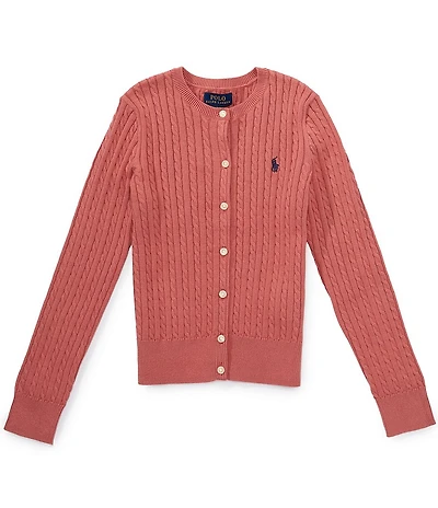 Polo Ralph Lauren Big Girls Long Sleeve Mini Cable Knit Cardigan