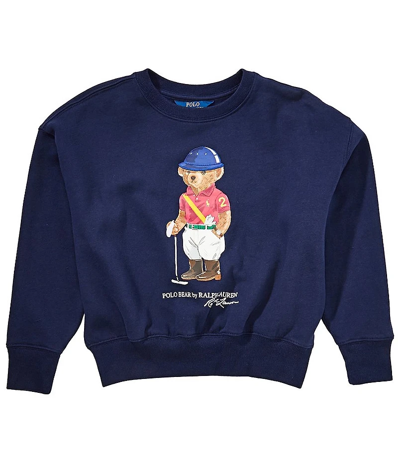 Polo Ralph Lauren Big Girls Long-Sleeve Polo Bear Boxy Fleece Sweatshirt