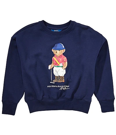 Polo Ralph Lauren Big Girls Long-Sleeve Polo Bear Boxy Fleece Sweatshirt