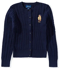 Polo Ralph Lauren Big Girls Long-Sleeve Polo Bear Mini-Cable Cardigan