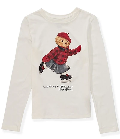 Polo Ralph Lauren Big Girls Long-Sleeve Polo Bear T-Shirt
