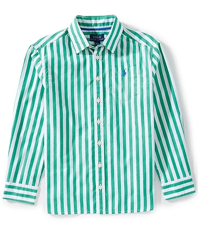 Polo Ralph Lauren Big Girls Long-Sleeve Striped Poplin Boxy Shirt