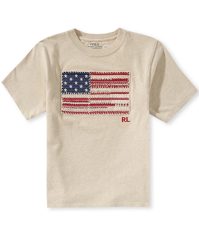 Polo Ralph Lauren Big Girls Short-Sleeve American Flag Jersey T-Shirt
