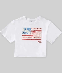 Polo Ralph Lauren Big Girls Short-Sleeve Floral Flag Boxy T-Shirt