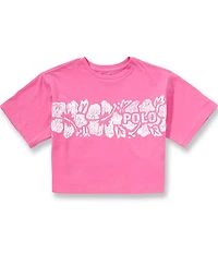 Polo Ralph Lauren Big Girls Short-Sleeve Floral-Print Logo Cropped Boxy T-Shirt